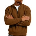 thumbnail image 6 of Men’s Long Sleeve Knitted Quarter Zip Pullover Sweater Loose Fit Casual Everyday Top, 6 of 7