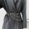 thumbnail image 3 of Punk Leather Belts for Women O-Rings Chains Goth Rock Garters Strap for Woman Waist Chain Belt, 3 of 13