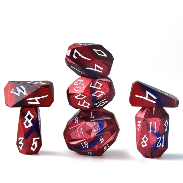 Set de dados FONVGOGO Metal D&D Dungeons Dragon con caja de cartón