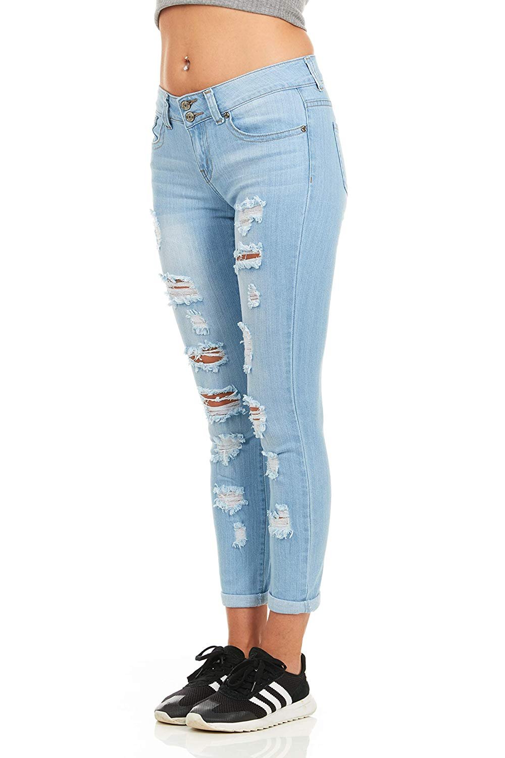 Cover Girl Denim Overall Jeans for Women Bib Strap Skinny Fit Junior Size 1 Varsity Blue Wash - image 1 of 10