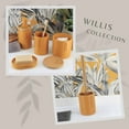 thumbnail image 4 of Mustard Yellow Trash Can with Bamboo Lid and Pedal, 2.5L Capacity, 4 of 7