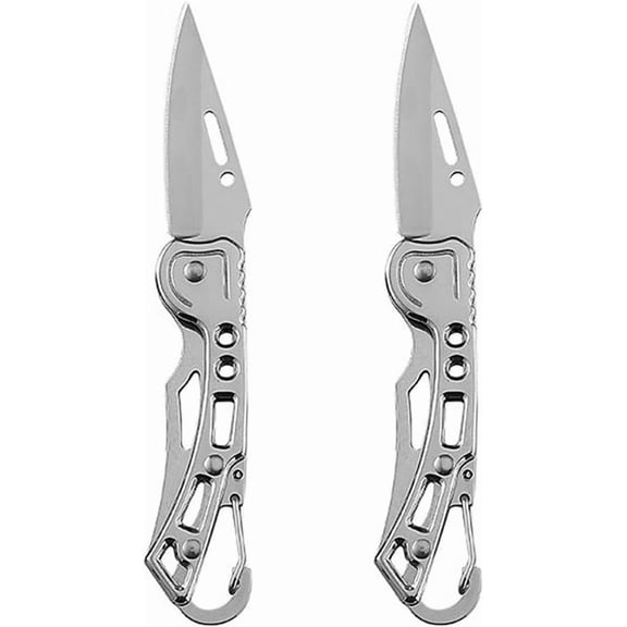 AUQ Folding Knife2Pcs Mini Keychain Knife Men’S and Women’S Pocket Knife Used for Cutting Rope, Paper Boxes and Fruits Easy to Carry Daily. Closed Length 3.15Inch/8Cm