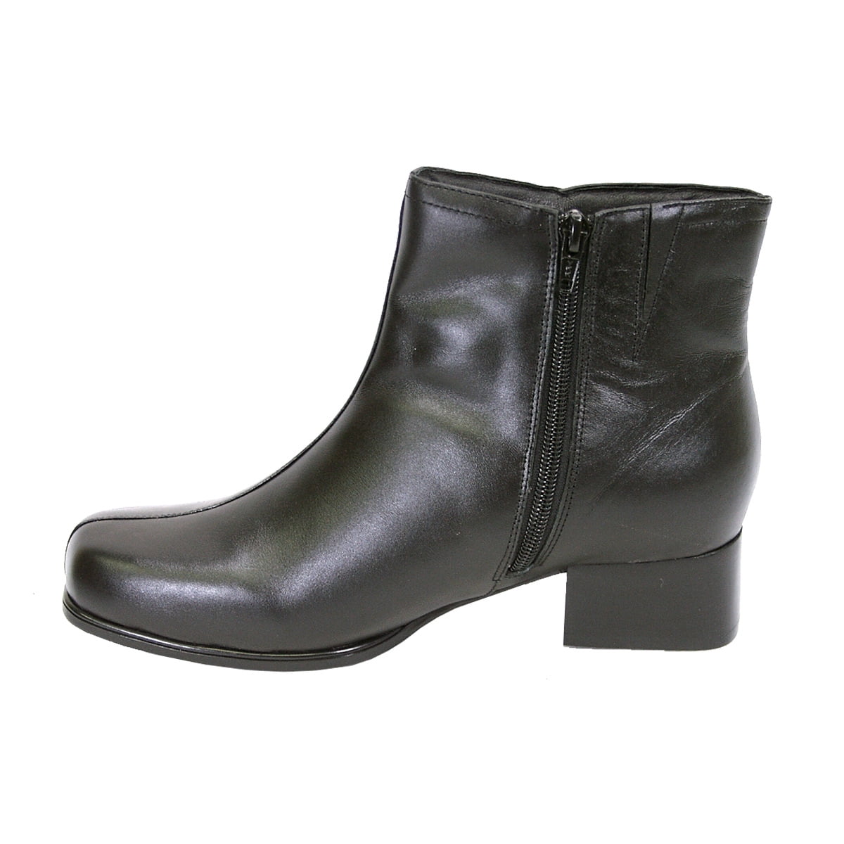 PEERAGE Demi Women Extra Wide Width Leather Bootie BLACK 7