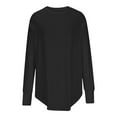 thumbnail image 7 of BLVB Women's Casual Long Sleeve Tops Crew Neck Round Hem Loose T-Shirts Tunic Tops to Wear With Leggings Blouses, 7 of 7