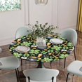 thumbnail image 2 of St. Patrick's Day Fitted Tablecloth with Elastic Edged, Round Table Cloth for Dining Table, Luck Shamrocks Beer Harp Horseshoes Envelope Waterproof Oil Proof Table Cover for Indoor Outdoor 45"-54", 2 of 8