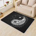 thumbnail image 2 of Tai Chi Rugs for Living Room Bedroom Entryway - Yin and Yang Rug 2x3 - Black and White Carpet for Home Decor - Washable Non Slip Patterned Indoor Small Area Rug - Soft & Low Pile (ZN&776), 2 of 7