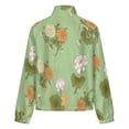 thumbnail image 6 of Jackets for Women Winter Coat Jackets Flannel Stand Collar Jacket(Floral Green Background Design,Size:S-4XL), 6 of 7