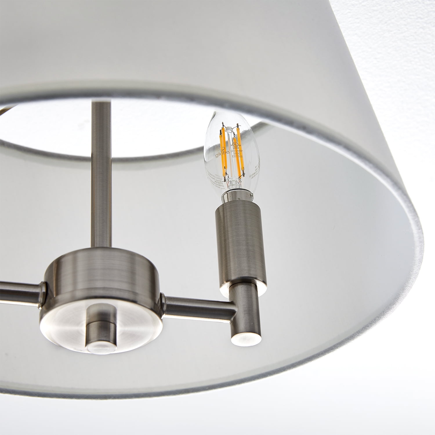 Better Homes & Gardens 2-Light Flush Mount Satin Nickel with Bulbs