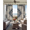 thumbnail image 6 of Navy Blue Boho Kitchen Curtains Retro Southwestern Ethnic Geometric Cafe Short Curtains for Bathroom Blackout Window Curtain Grommet Small Window Treatment Drapes for Bedroom Living Room 27.5"x39"x2, 6 of 9