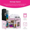thumbnail image 6 of Best Choice Products Wooden Pretend Play Kitchen Toy Set for Kids w/ Chalkboard, Marble Backdrop, 7 Accessories - Pink, 6 of 7