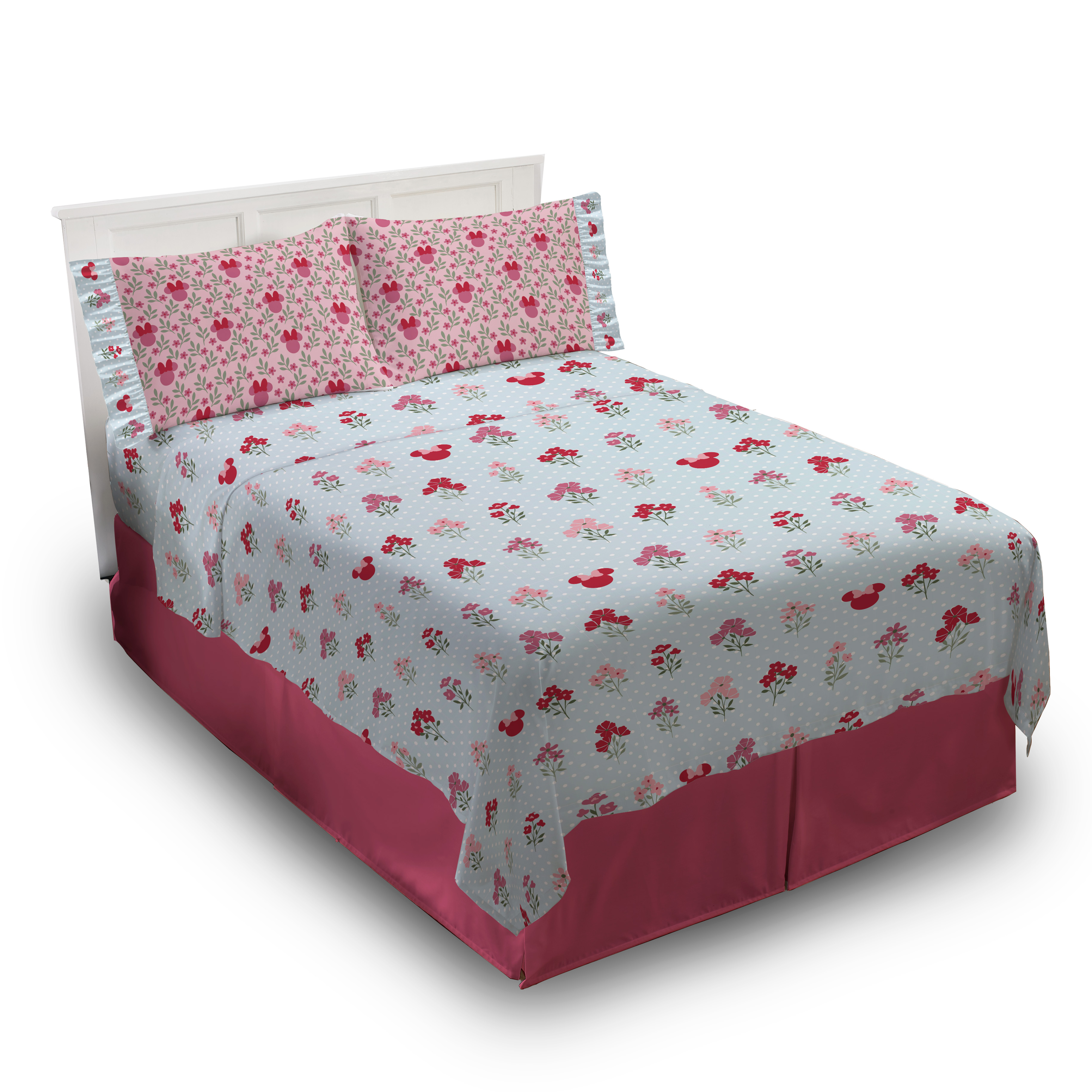 Minnie Mouse 4-Piece Full Sheet Set, Polyester, Multicolor, Disney