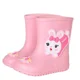thumbnail image 5 of Botas de lluvia para niños, zapatos de agua antideslizantes cálidos con dibujos animados, botines de bebé de media pantorrilla extraíbles con forro polar para niños y niñas, zapatos de goma para niño, 5 of 5