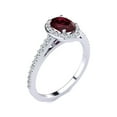 thumbnail image 2 of SuperJeweler 1 Carat Oval Shape Garnet and Halo Diamond Ring In Sterling Silver For Women, 2 of 6