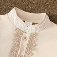 thumbnail image 4 of Ruiwill Girl Outfit Set Lace Long Sleeve Outfit For Elegant Stand Collar Two Piece Toddler Dresses With Floral Embroidery Classic Party Wear Crew Neck Print Girl Clothes Beige Size 2-3 Years, 4 of 6