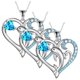 thumbnail image 1 of Cadenas con Dije DolphinNeck01 3 Pzas Collar Delfín/Corazón Plata/Azul Metal High Monaco, 1 of 4
