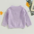thumbnail image 6 of LYHaoo Slim Fit Sweater Kids Toddler Baby Girls Knit Sweater Autumn Winter Long Sleeve Tops Pullover Sweater Clothes 3-4 Years(Purple), 6 of 6