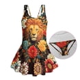 thumbnail image 5 of chaqlin Boho Bright Blossom Lion Swimwear for Girl,One-Pieces Bathing Suit Cute Ruffle Girl Swim Dress Quick Drying Soft Animal Print Bathing Suit Hawaiian Beachwwer,12-13Y, 5 of 7