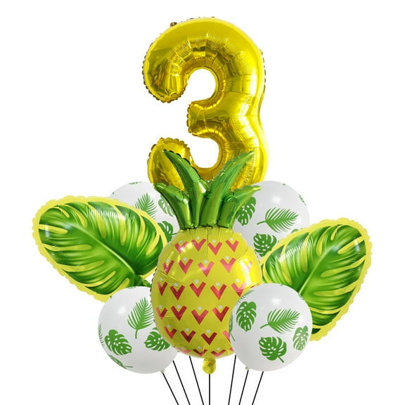 Pineapple cartoon golden number balloons for various party decorations and photo props.