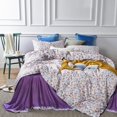 thumbnail image 1 of TRAHOO-Vintage Garden Floral Comforter Set Queen Purple Pink Floral Bedding Set Queen Soft Fluffy Microfiber Boho Flowers Comforter Set Vibrant Colors Vintage Botanical Comforter Set with 2 Pillowcas, 1 of 4
