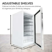 Whynter 3.3 Cubic Foot Beverage Center Fridge with Lock Stainless Steel
