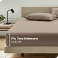 thumbnail image 6 of Bare Home Ultra-Soft Fitted Sheet + Pillowcase Set - Premium 1800 Collection - Deep Pocket - Queen, Taupe, 6 of 8