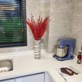 thumbnail image 2 of Ramo de flores artificiales de 50 cm de largo, ramo de jazmín de invierno falso para hotel, escenario, banquete, hogar, oficina, cocina, baño, boda, fiesta, decoración de bricolaje (rojo) Sincero Hogar, 2 of 7