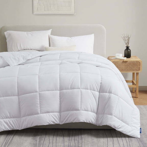 Nestl Oversized King Comforter, Down Alternative Bedding Duvet Insert, White