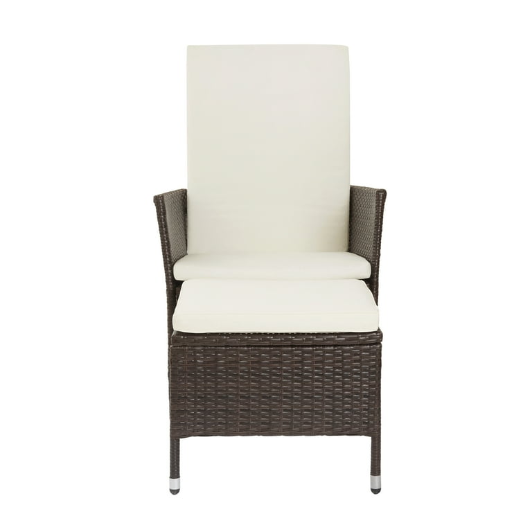 Wicker chair with pull out deals ottoman