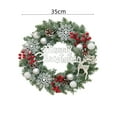 thumbnail image 4 of Flocked Artificial Christmas Wreath Decorated with Pine Cones, Berries, and Frosted Branches for Front Door, Indoor Outdoor Xmas Wreath for Home Holiday Decor, 4 of 6