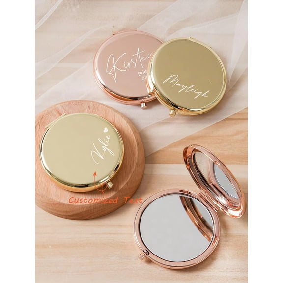 Personalized Compact Mirror, Bridesmaid Gifts, Birth Flower Makeup Mirror,Pocket Mirror For Her,Bridesmaid Thank You Gift