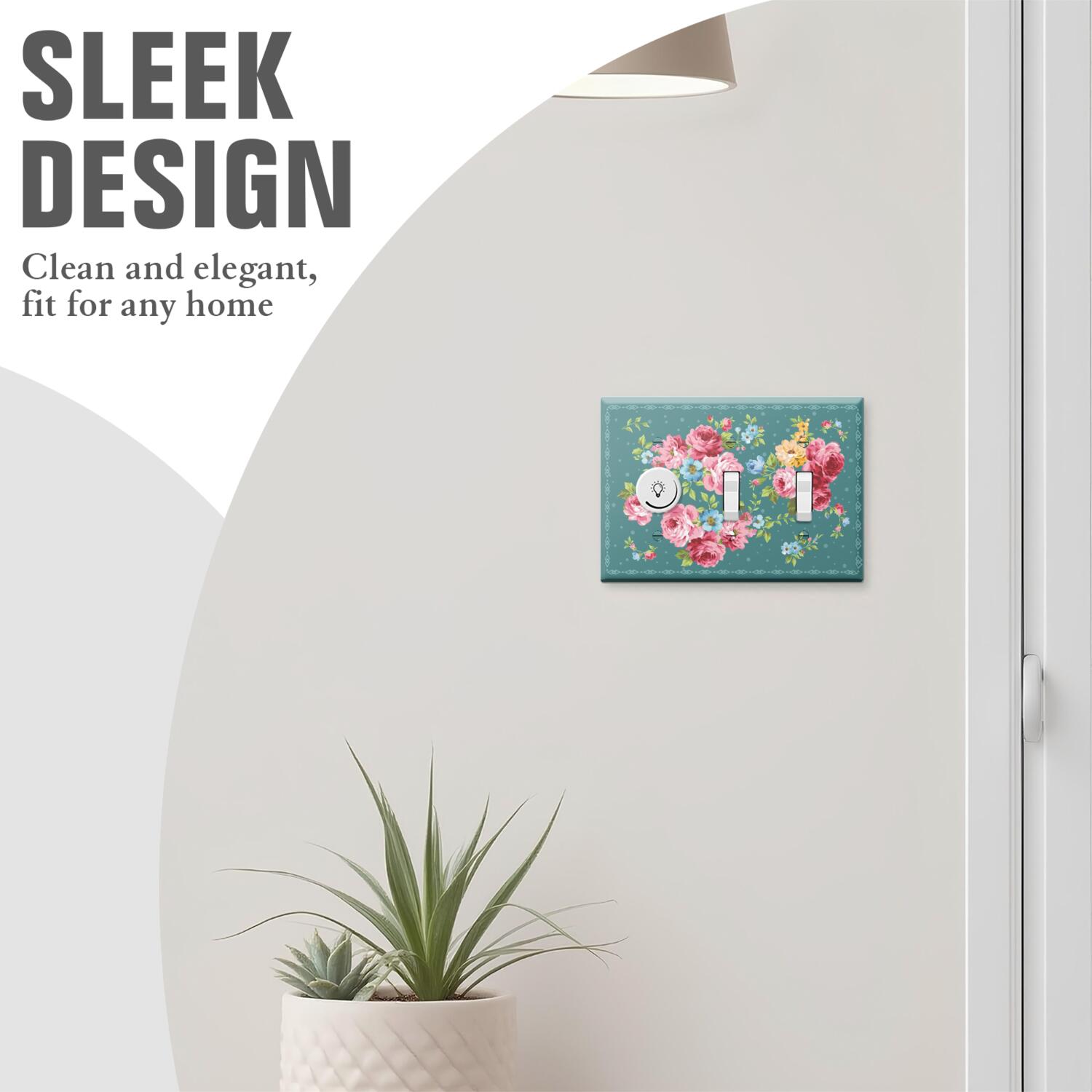 Triple Light Switch Pioneer Floral Wall Plate,Size 3-Gang 4.5" x 6.4” Light Switch Cover, Polycarbonate Thermoplastic Electrical Switchplate Home Decor for Kitchen Living Room Bedroom Decorate