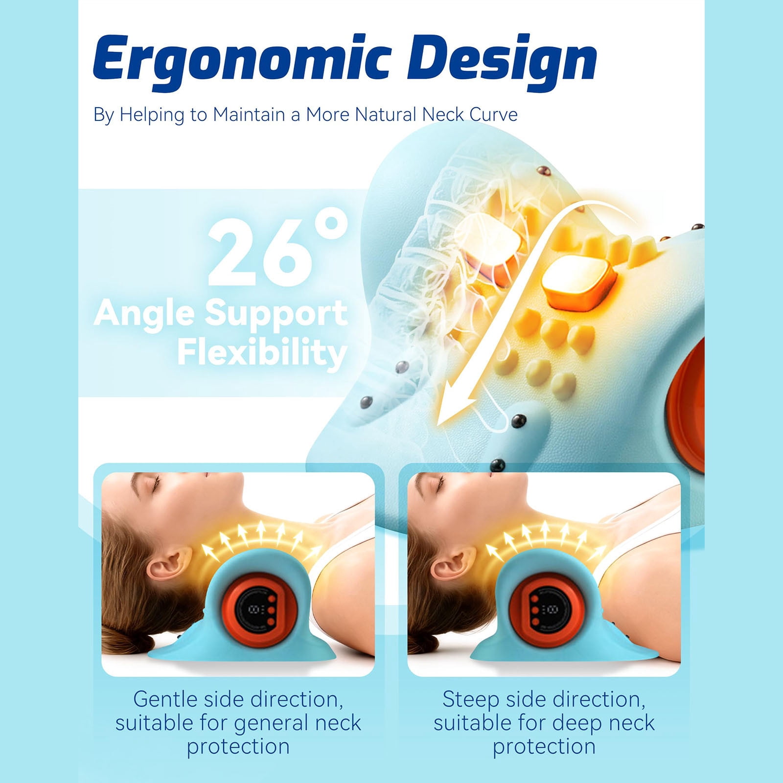Neckline Massager 2026,Neckline 4-In-1 Massager With Heat For Pain Relief Deep Tissue,26° Angle Neck Massager With Heating And Vibration,3D Deep Tissue Massage For Shoulder And Back