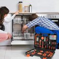 thumbnail image 3 of Household Tool Box, Home Tool Kit, 114 herramientas, con estuche negro, Material: Acero, Plástico, 3 of 5