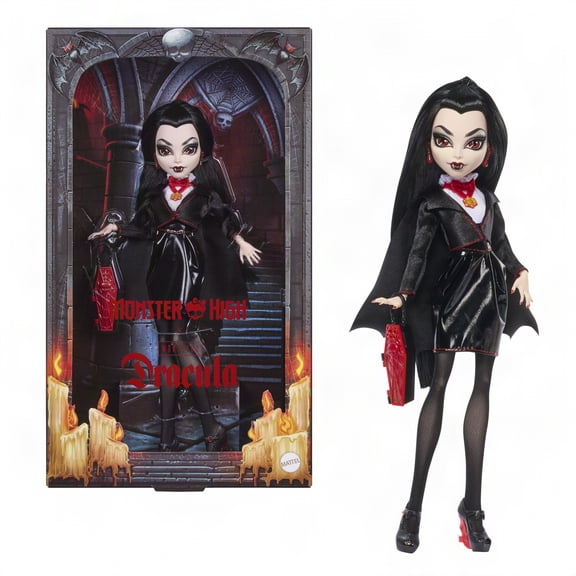 Monster High x Universal Monsters Dracula Collector Doll with Black Dress & Coffin Purse