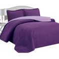 thumbnail image 1 of Home Sweet Home Victoria Design Reversible 3 PC Quilt Bedspread Sets (King, Purple/Lavender), 1 of 1