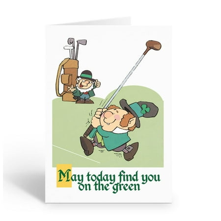 A Fun Golfing St. Patrick's Day Card - 12 St. Patrick's Day Cards with Envelopes