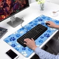 thumbnail image 2 of Long Mouse Pads for Desk,Blue Dog Paw Footprint Desk Mats on Top Of Desks, Desk Mouse Pad Extra Large with 3mm Non-Slip Base and Stitched Edge for Gaming,Office,Work,Home 31.5"x15.7", 2 of 6