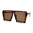 thumbnail image 1 of Lunettes de Soleil Mode Géométriques Plates pour Femmes, Marron Tortue, 1 of 4