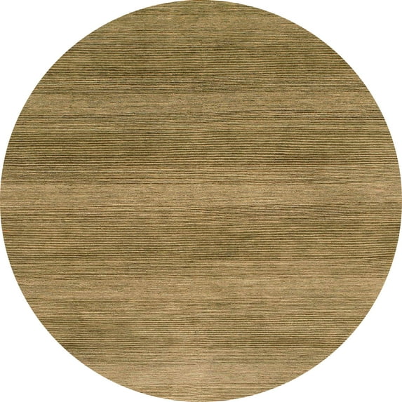 Ahgly Company Indoor Round Abstract Gold Abstract Area Rugs, 7' Round