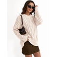 thumbnail image 4 of Women's Oversized Chunky Knit Crew Neck Sweater, 4 of 7