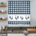 thumbnail image 4 of Farmhouse Blue Plaid Sheer Curtains 54 Inches Long, Vintage Country Cock Checkered Light Filering Curtains, Breathable Simi Curtain Privacy Drapes for Kitchen Bathroom Small Window Treatment, 4 of 9