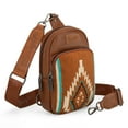 thumbnail image 6 of Wrangler Aztec Sling Bag for Women Western Knitted Crossbody Purse and Chest Bag With Adjustable Strap, 6 of 7
