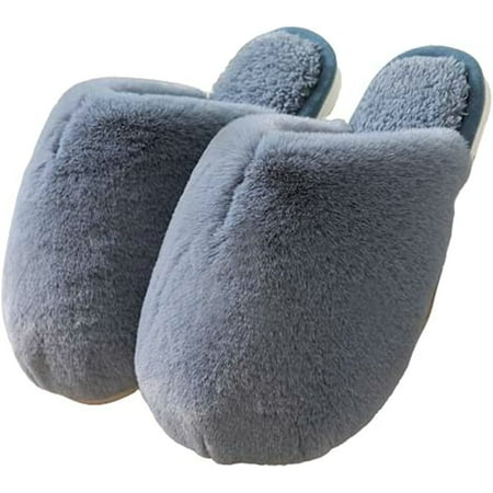 

DabuLiu Furry Faux Slipper with Fleece Lining for Women Girls Cozy Memory Foam Home Slippers Winter Warm Slip on House Shoes
