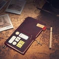 thumbnail image 1 of Refillable Journal Vintage Leather Traveler Notebook Diary Lined Paper Set for Man/Women/Travelers/Artist with 3 Inner + Pen + Penholder + Clip + Travel stickers + Card Pocket, 1 of 6