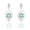 thumbnail image 4 of Sterling Silver Classic Drop Emerald Flower Earrings || Easter Day Gift Earring, Gift for Her Earring || Silver Diary, 4 of 5