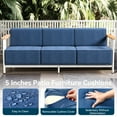 thumbnail image 6 of Unnifurnzi Outdoor Patio Couch-High Back 3 Seater Outdoor Couch with 10 Inches Thick Cushions Outdoor Sofa for Deck Porch Poolside Balcony-White/Blue, 6 of 7