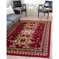 thumbnail image 1 of Unique Loom Taftan Collection Geometric Tribal Area Rug, 9 x 12 Feet, Red/Gold, 1 of 5
