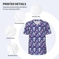 thumbnail image 3 of Picia Skull Purple Flower Pattern Mens Polo Shirts Quick Dry Short Sleeve Golf T Shirt Performance Moisture Wicking Casual Workout Baseball T-shirt-X-Large, 3 of 7