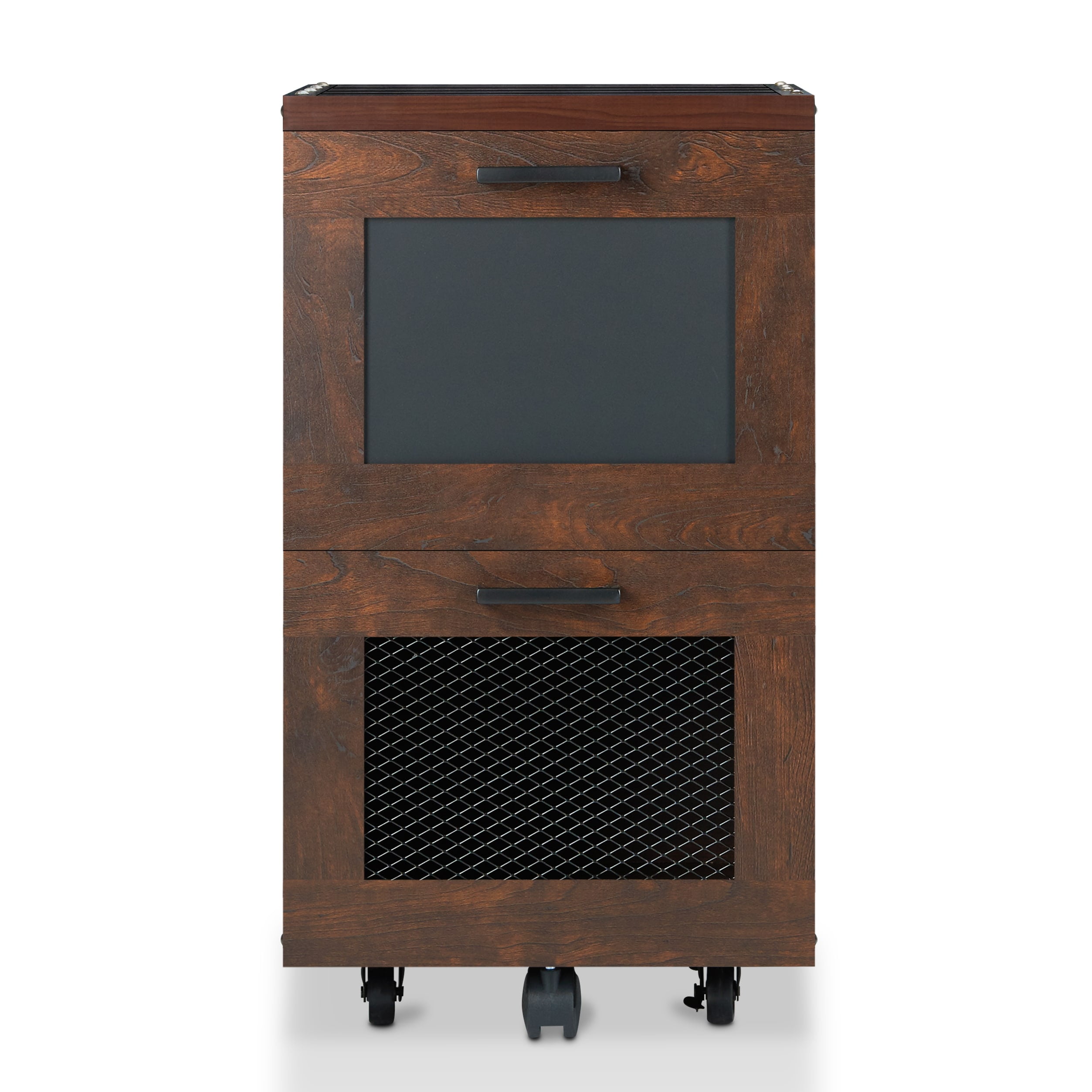 PREMIUM Tayler Rustic Vintage Walnut 2-drawer File Cabinet-NEW
