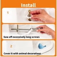 thumbnail image 1 of Tapas de pernos de inodoro de cerámica, animales decorativos, tapas de pernos de inodoro de porcelana de rana, divertido gato lindo pájaro oso pez tortuga conejito, 1 of 5